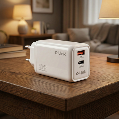 C-Link R-45W High-Speed Dual Port Fast Charger