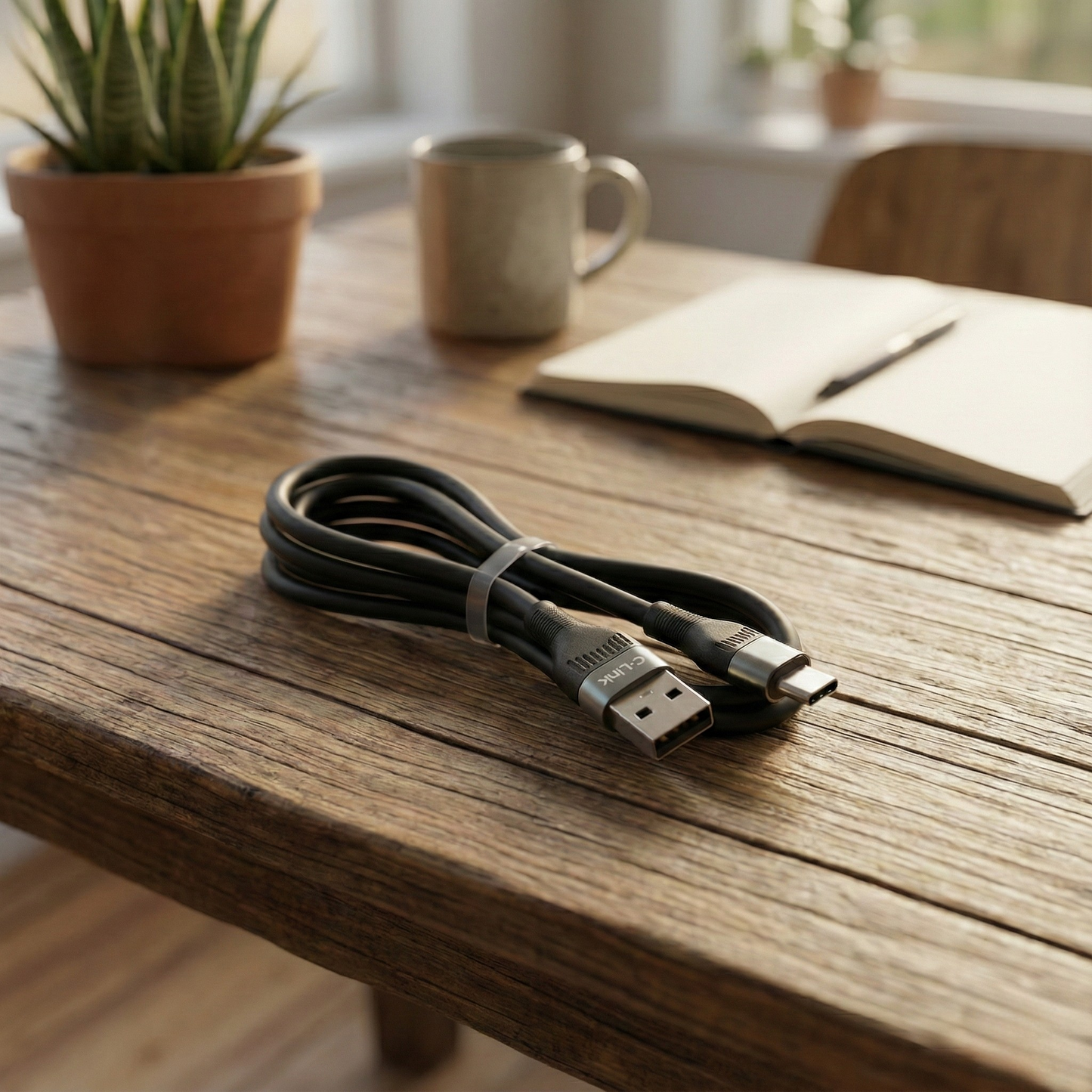 C-Link 6A Super Fast Charging Cable (Type-C) – With LED Indicator &amp; Smart Chip