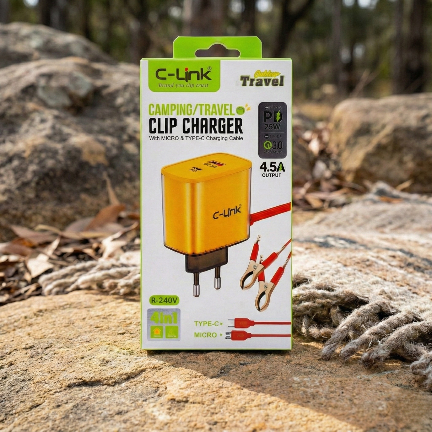 C-Link R-240V Clip Charger (25W Fast Charge)